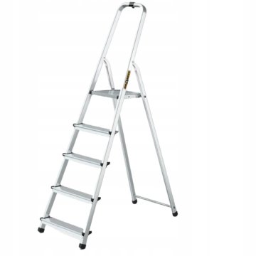 shumee Aluminijasta gospodinjska lestev, 5-stopenjska, lahka, zložljiva do 2,97 m