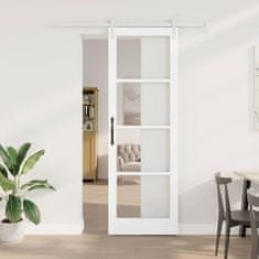 Vidaxl Drsna vrata Bela 78 x 232 cm Les in kovina