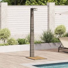 Vidaxl vrtni tuš siva 60x80x214 cm poli ratan