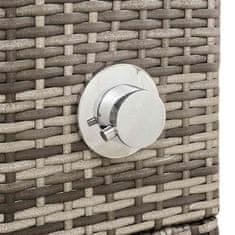Vidaxl vrtni tuš siva 60x80x214 cm poli ratan