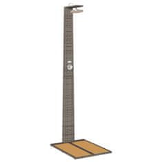 Vidaxl vrtni tuš siva 60x80x214 cm poli ratan