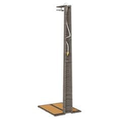 Vidaxl vrtni tuš siva 60x80x214 cm poli ratan