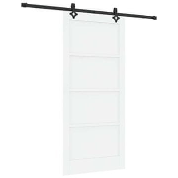 Vidaxl Drsna vrata Bela in črna 93 x 202 cm Masivno borovo les