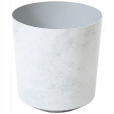 shumee SOLO IML plastični marmorni cvetlični lonec 27 cm bel
