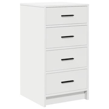 Vidaxl Strani šal s predalom Bela 40 x 41 x 75 cm Konstruiran les