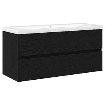 Vidaxl Omara za umivalnik Črni hrast 100 x 39 x 62 cm Konstruiran les