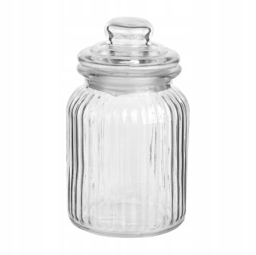 shumee RELIEF 900 ml steklen kozarec za shranjevanje s pokrovom