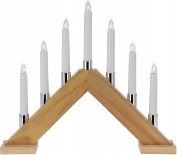 shumee Lesen rjav adventni svečnik s 7 LED svečami