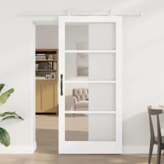 Vidaxl Drsna vrata ORKDAL Bela 93 x 202 cm Les in kovina