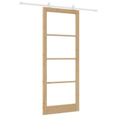 Vidaxl Drsna vrata ORKDAL Rjava 93 x 232 cm Les in kovina