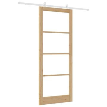 Vidaxl Drsna vrata ORKDAL Rjava 93 x 232 cm Les in kovina