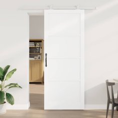 Vidaxl Drsna vrata ORKDAL Bela 93 x 232 cm Trden borov les in jeklo