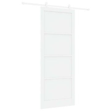 Vidaxl Drsna vrata ORKDAL Bela 93 x 232 cm Trden borov les in jeklo