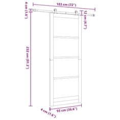 Vidaxl Drsna vrata ORKDAL Naravna in bela 93 x 232 cm