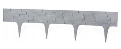 shumee Plastična vrtna palisada, siv kamen, 2,4 m