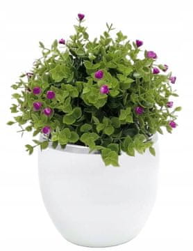 shumee Keramični lonec za rože, krogla, bela in siva, 15 cm