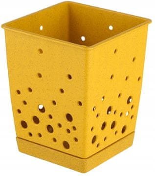 shumee Odcejalnik za jedilni pribor s stojalom Bubbles rumene barve