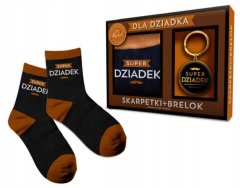 shumee Komplet za dedkov dan: obesek za ključe + nogavice Super dedek