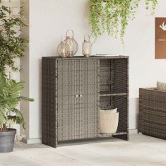 Vidaxl Omarica za shranjevanje z vrati Siva 100 x 36 x 102 cm Ratan