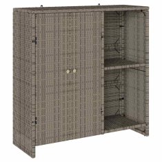 Vidaxl Omarica za shranjevanje z vrati Siva 100 x 36 x 102 cm Ratan