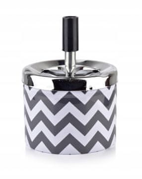 shumee Ashley črno-bel vrtljivi kovinski pepelnik