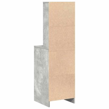 Vidaxl Visok predalnik Betonsko siva 40 x 41 x 135 cm Konstruiran les