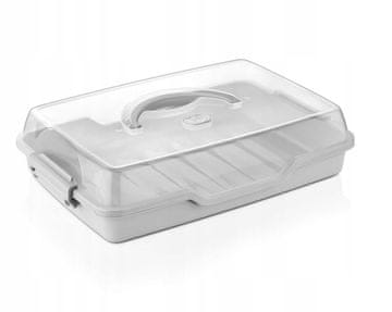 shumee Srebrna posoda za torto 34 x 24 x 8 cm