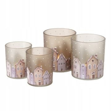 shumee Stekleno držalo za čajne svečke 10 cm Hiške