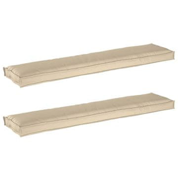 Vidaxl Set blazin za palete 2 szt. Bež 180 x 40 x 8 cm Oxford blago