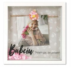 shumee Dekorativni bel okvir za babičin dan 20x20 cm