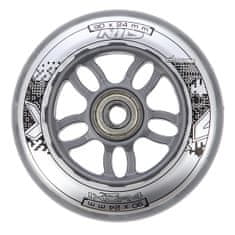 shumee SADA KOLIESK PU 90x24 82A ČÍRE (4 ks) + ABEC-7 CHRÓMOVÉ (8 ks)