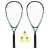 NILS NRS001 CROSSMINTON SET 2 RAKETI + ŽOGICE + ZELENI OVITEK NILS