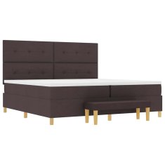 Vidaxl Postelja z vzmetnico z vzmetnico Temno rjava 200 x 200 cm blago