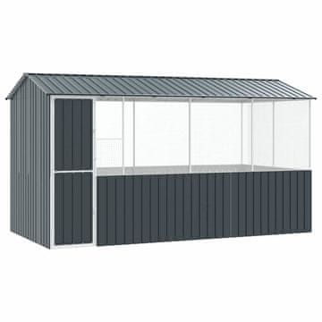 Vidaxl Ptičnik Antracit 410 x 210 x 230 cm Pocinkano jeklo