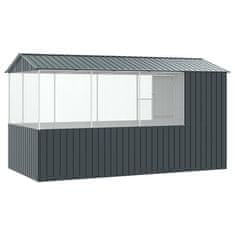 Vidaxl Ptičnik Antracit 410 x 210 x 230 cm Pocinkano jeklo