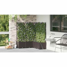 Vidaxl Vrtni lončki 1 kos Mreža Rjava 120 x 120 x 142 cm Plastika