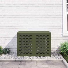 Vidaxl Pokrov za klimatsko napravo olivna zelena 100 x 50 x 70 cm jeklo