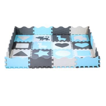 shumee MD03 Detská hracia podložka s puzzle, mätová, 36 prvkov, 140x140 cm, NILS FUN