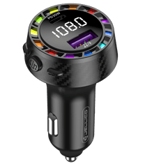 Jellico FM2 bluetooth prostoročna naprava FM Transmiter + avtopolnilec USB A in USB-C 30W