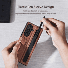 Nillkin Preklopna torbica AOGE z zaščito kamere za Samsung Galaxy Z Fold7 - črna