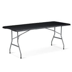 shumee Vrtni komplet za catering, zložljiva miza + 2 klopi 180 cm Plonos črne barve