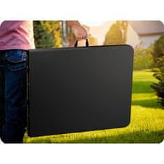shumee Vrtni komplet za catering, zložljiva miza + 2 klopi 180 cm Plonos črne barve