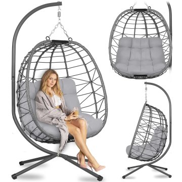 shumee Viseči vrtni stol Tihuana siv + sive blazine Sofotel