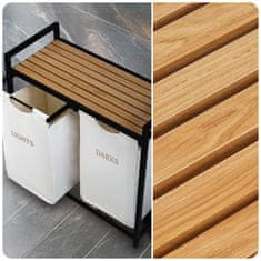 Massido Dvoprekatna košara za perilo na okvirju 80 l