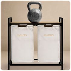 Massido Dvoprekatna košara za perilo na okvirju 80 l