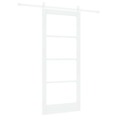 Vidaxl Drsna vrata Bela 86 x 198,5 cm Les in kovina