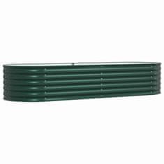 Vidaxl Vrtna visoka greda Zelena 240 x 80 x 44 cm Jeklo
