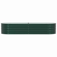 Vidaxl Vrtna visoka greda Zelena 240 x 80 x 44 cm Jeklo