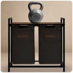 Massido Dvoprekatna košara za perilo na okvirju 80 l