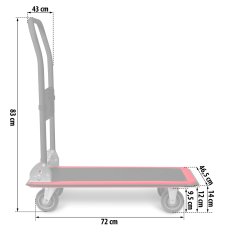Humberg HM-505 črno-rdeč transportni voziček na platformi